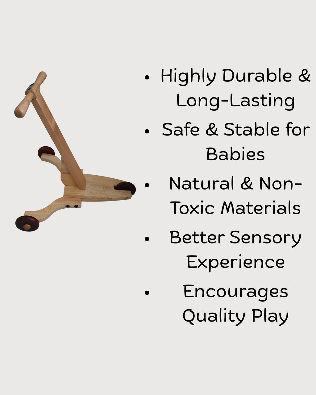 Premium TRIVI's Beech Wood Baby Walker – Natural, Safe & Built for Generations | 3V3010