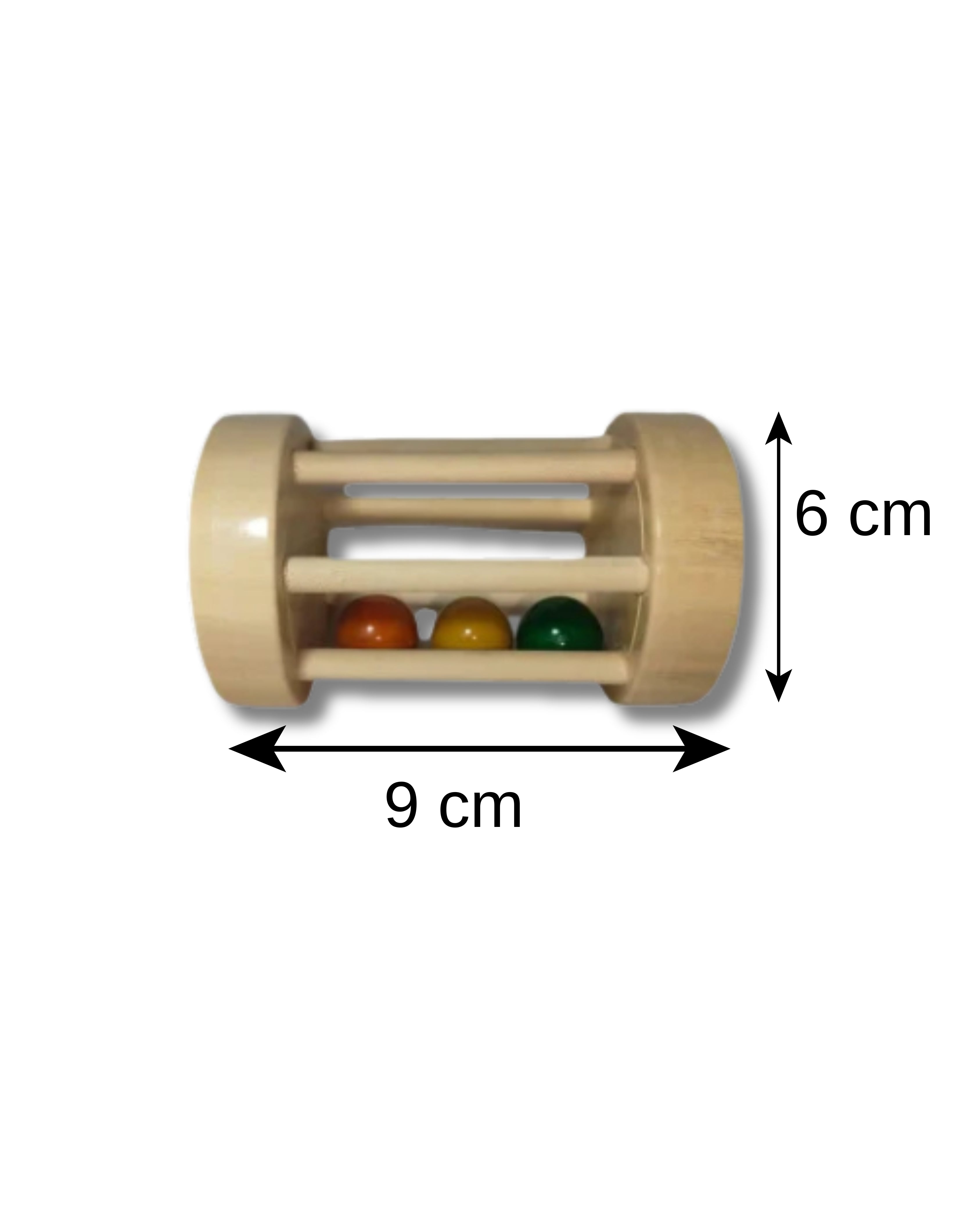 Baby Wooden Cage Rattle – Natural Sensory Toy for Little Hands| 3V3003