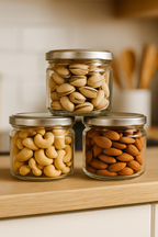 350ml Glass Salsa Jar with Silver Tin Cap – Airtight Storage Jar for Kitchen & Gifting| Pack of 4Jars | 3V7001