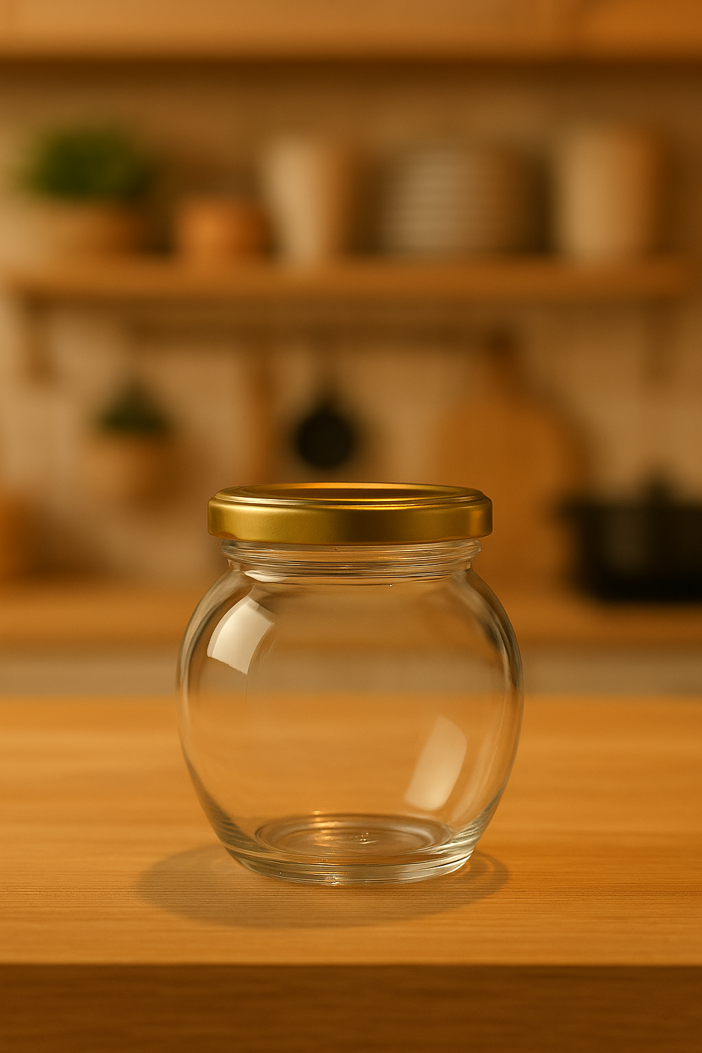 Glass Pickle Jars with Golden Lids Set of 3 Premium  – 350ml Each | Elegant Kitchen Storage | 3V7002