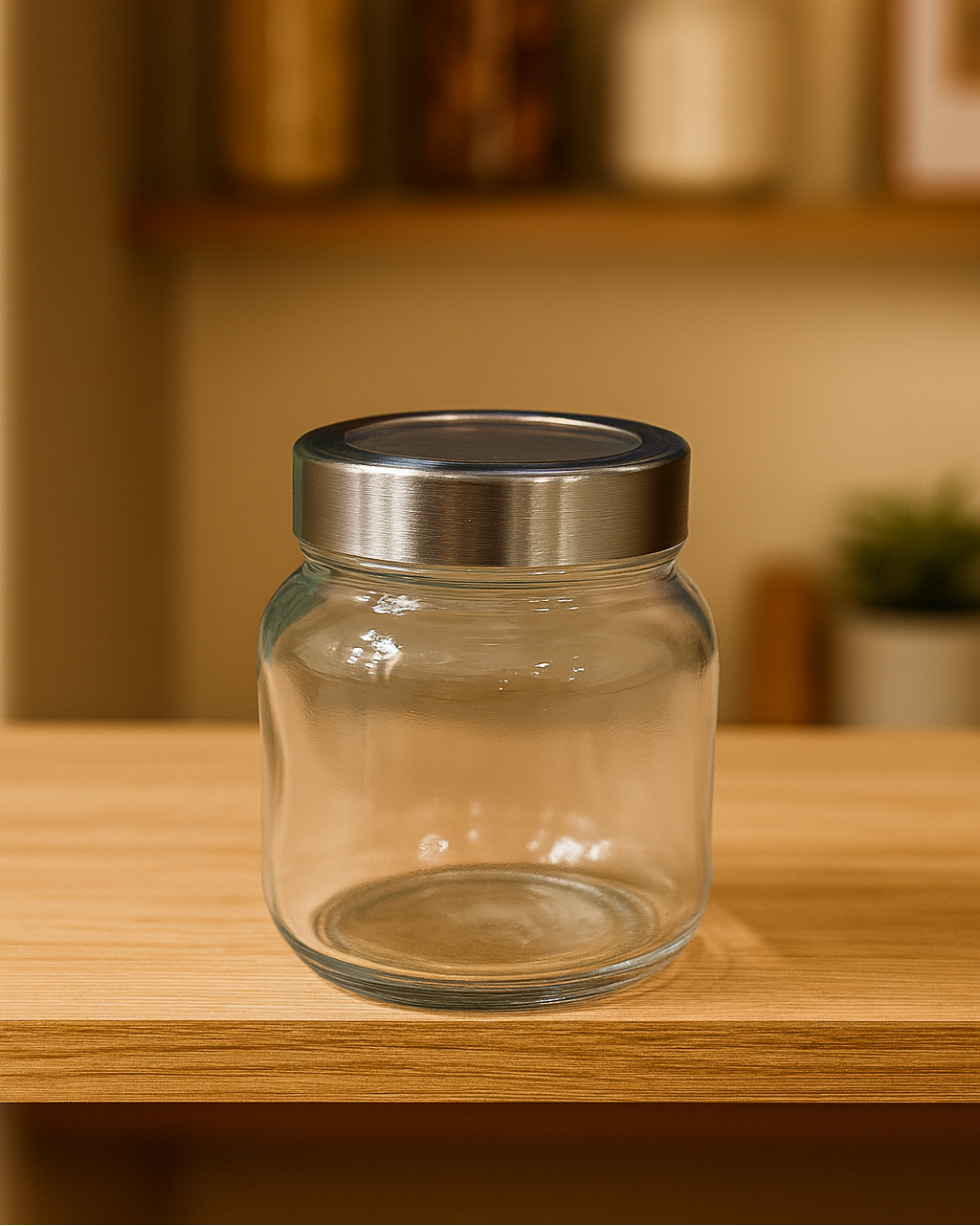 Premium 500ml Glass Storage jars with See-through Lid – Perfect for Dry Fruits & Kitchen Essentials (4 Pcs) | 3V7005