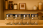 Premium 500ml Glass Storage jars with See-through Lid – Perfect for Dry Fruits & Kitchen Essentials (4 Pcs) | 3V7005