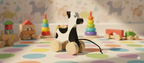 Wooden Cow Pull Toy – Handcrafted Fun for Little Explorers- Encourage Walking, Build Gross Motor Skills and Hand-Eye Coordination | 3V3004