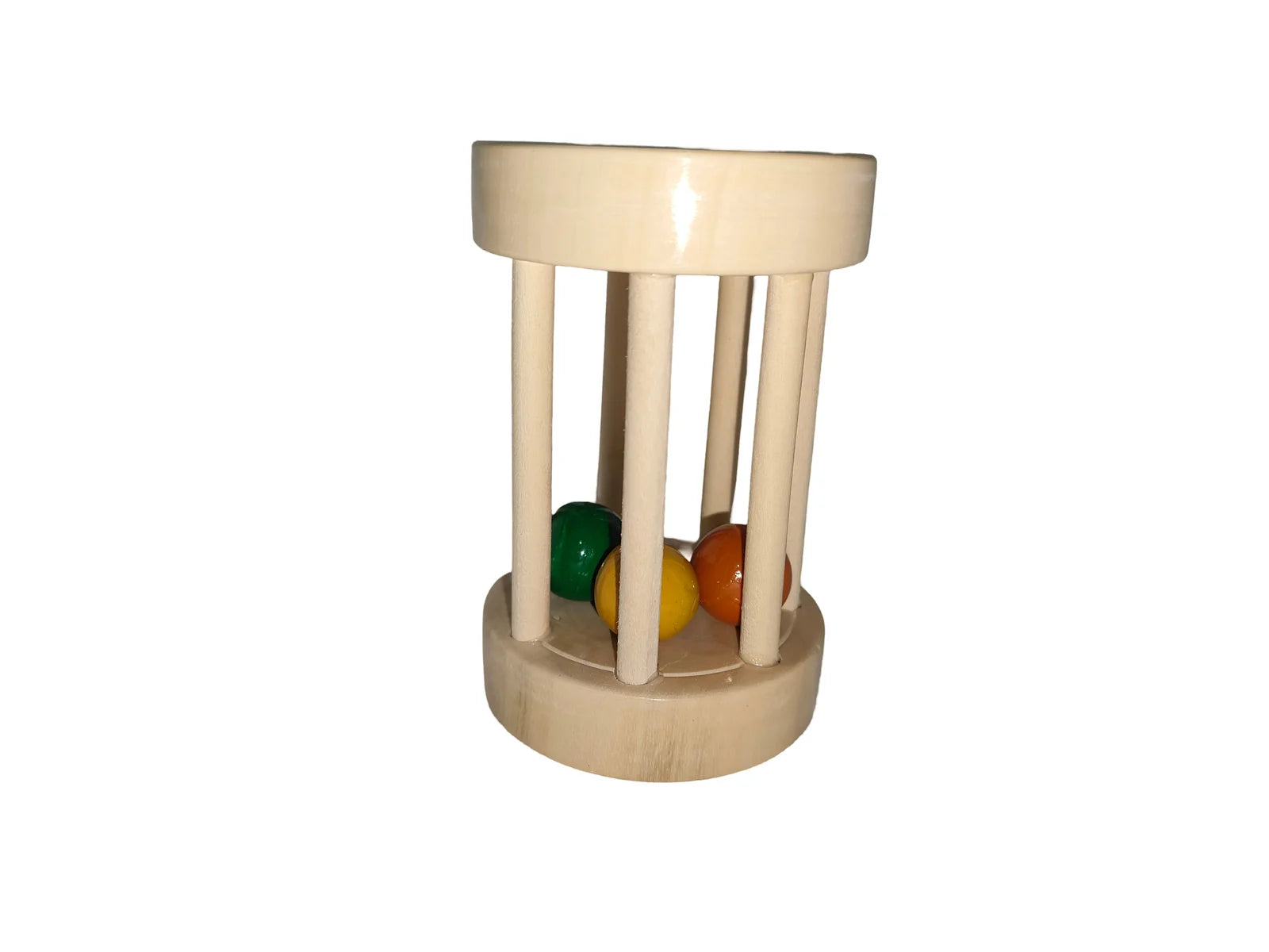 Baby Wooden Cage Rattle – Natural Sensory Toy for Little Hands| 3V3003