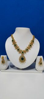 Premium AD Imitation Necklace Set with Multi-color Stones & CZ/AD Work  | 3V8001