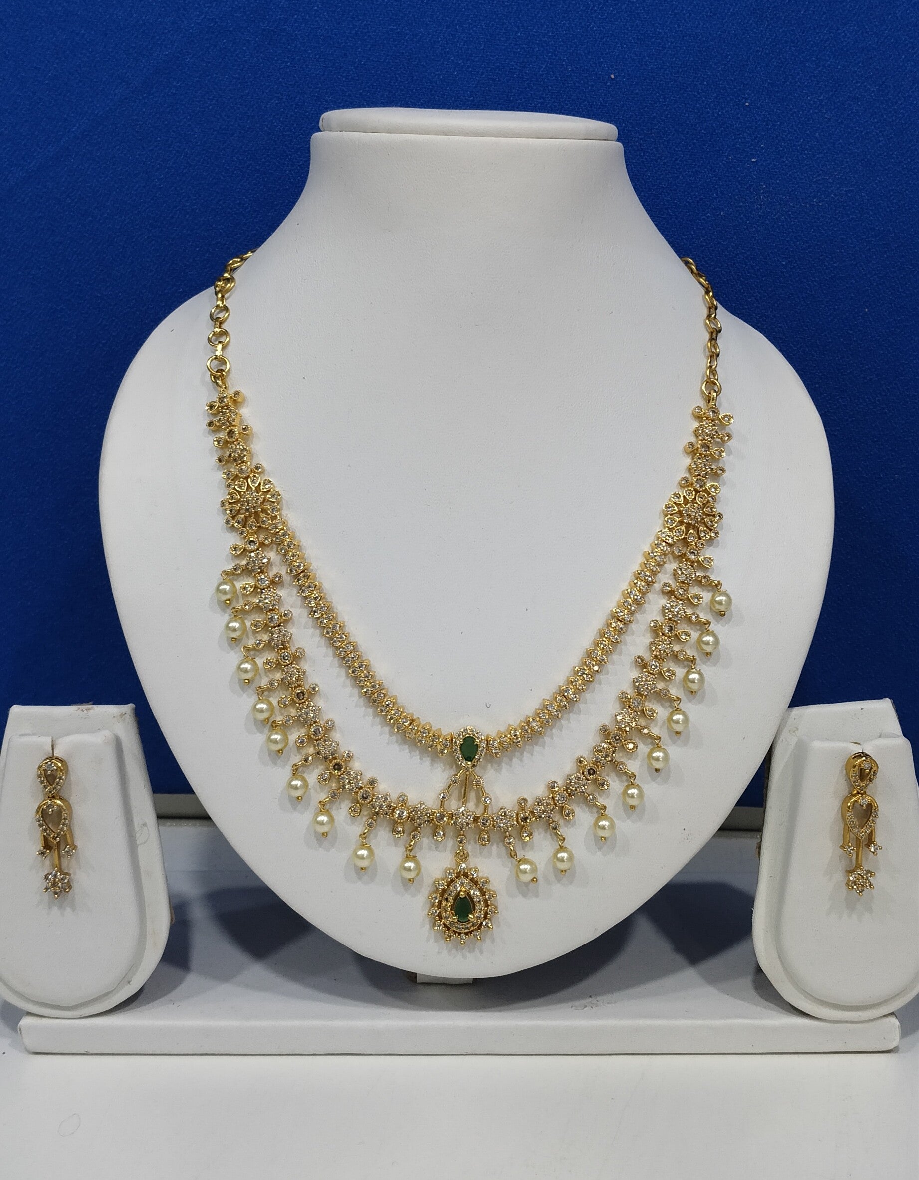 Elegant AD Imitation Necklace Set with Earrings |3V8003