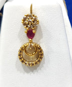 Elegant gold-Plated AD Necklace Set with Ruby Accents & Cubic Zirconia – Traditional Indian Jewelry  | 3V8006
