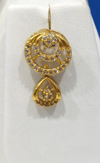 Premium AD Necklace Set with Circular Pendant & Cubic Zirconia – Elegant Imitation Jewelry | 3V8008