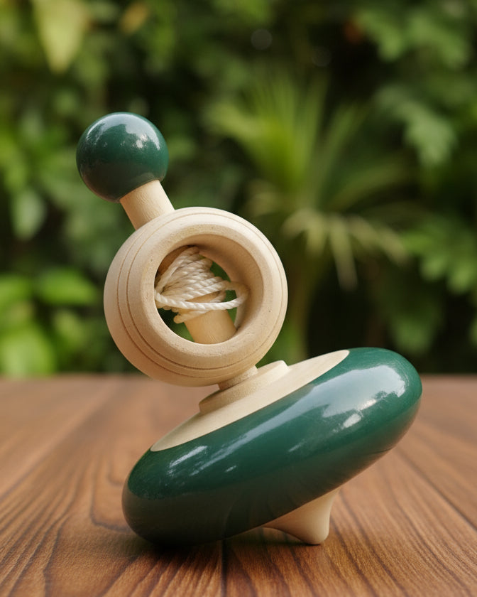 Handcrafted Eco-Friendly Wooden Spinning Tops – Classic Toy for Kids (1–3 Years) | 3V3001