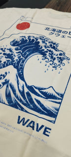 TRIVI's  Hokkaido Wave Oversized Tee  – Cream Edition 100% cotton | 3V9011