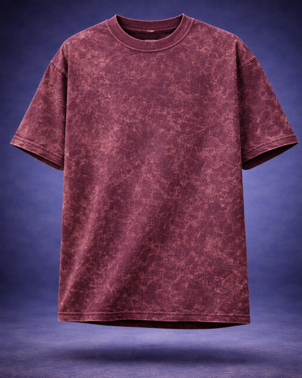 TRIVI's Maroon Acid Wash Oversized T-Shirt | Vintage Summer Streetwear 100% cotton | 3V9016