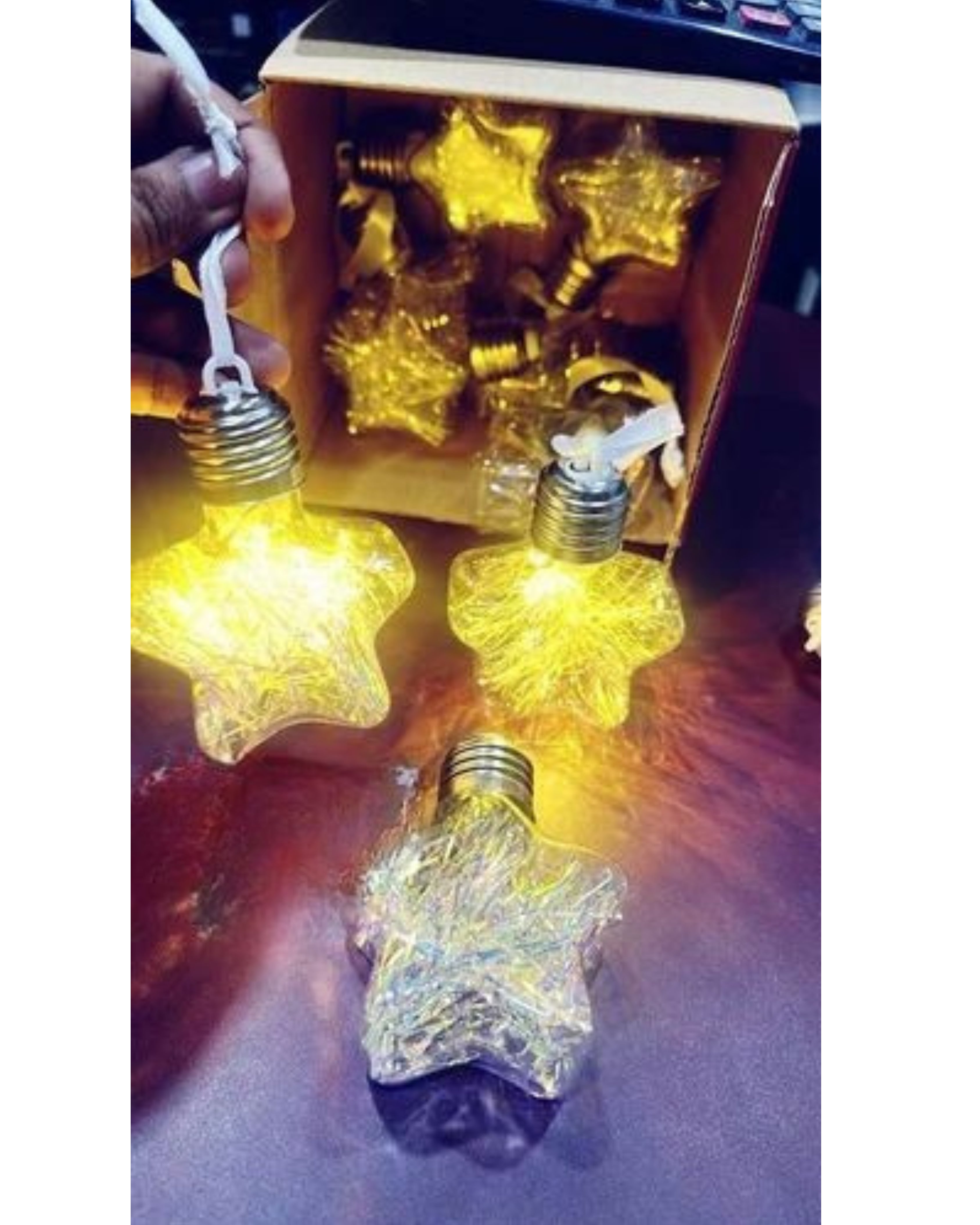 Battery Bulb / Star -Shaped LED Light Bulbs – Festive Decorative Lights  | 4 PIECE |Diwali Decoration item | 3V6008