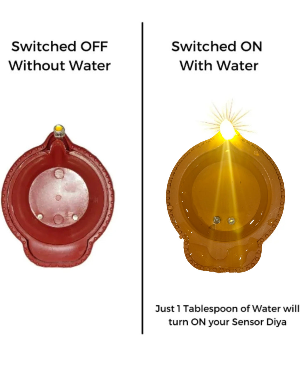 Water Sensor LED Diya Set – Eco-Friendly Electric Diyas for Diwali & Home Décor (Pack of 6) | 3V6009