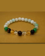 🌿 Natural Gemstone Energy Bracelet – Good Luck Gemstone Bracelet, Harmony & Strength in Every Bead | Unisex Bracelet | 3V8012
