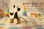 Wooden Cow Pull Toy – Handcrafted Fun for Little Explorers- Encourage Walking, Build Gross Motor Skills and Hand-Eye Coordination | 3V3004