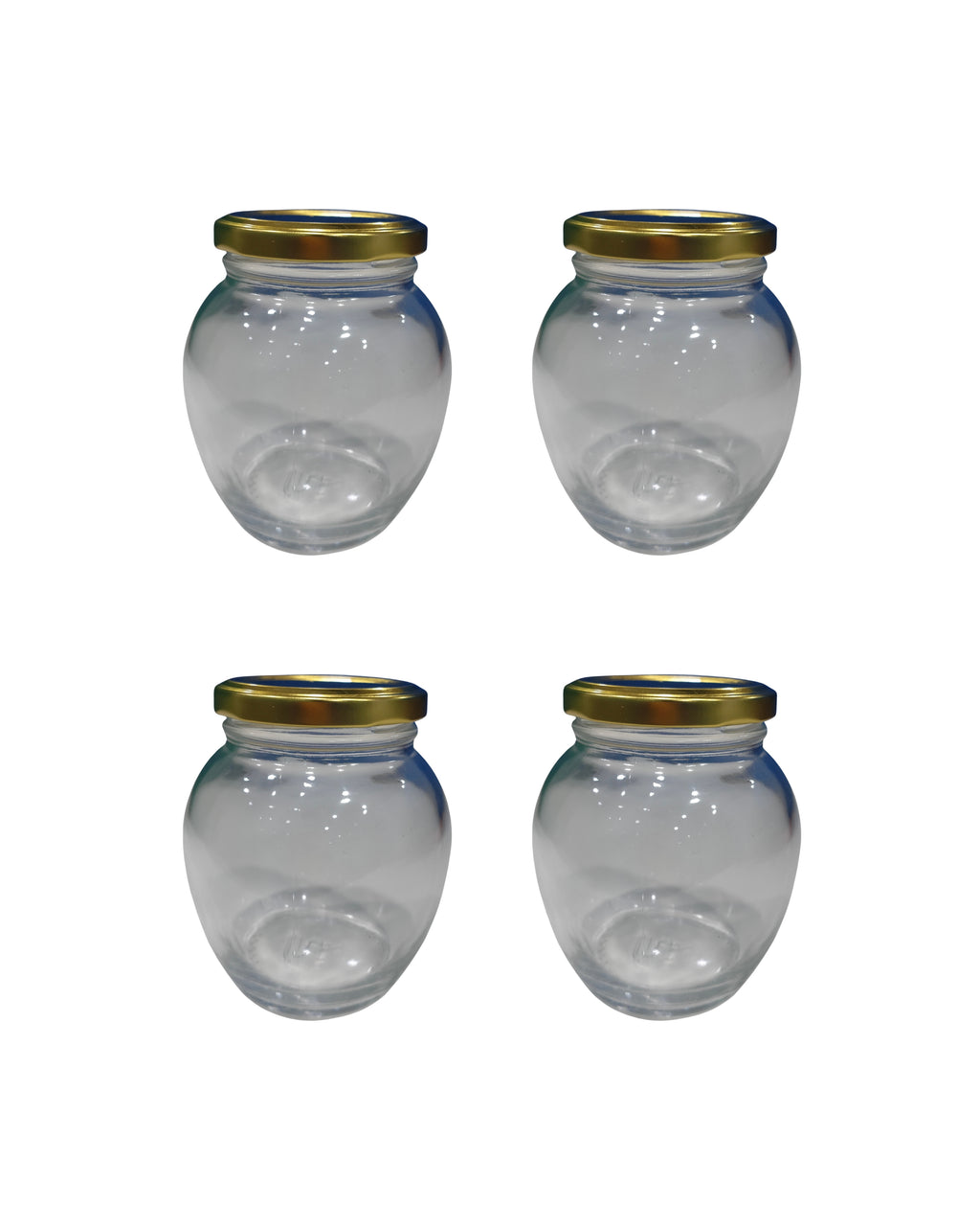Glass Pickle Jars with Golden Lids Set of 3 Premium  – 350ml Each | Elegant Kitchen Storage | 3V7002