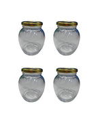Glass Pickle Jars with Golden Lids Set of 3 Premium  – 350ml Each | Elegant Kitchen Storage | 3V7002