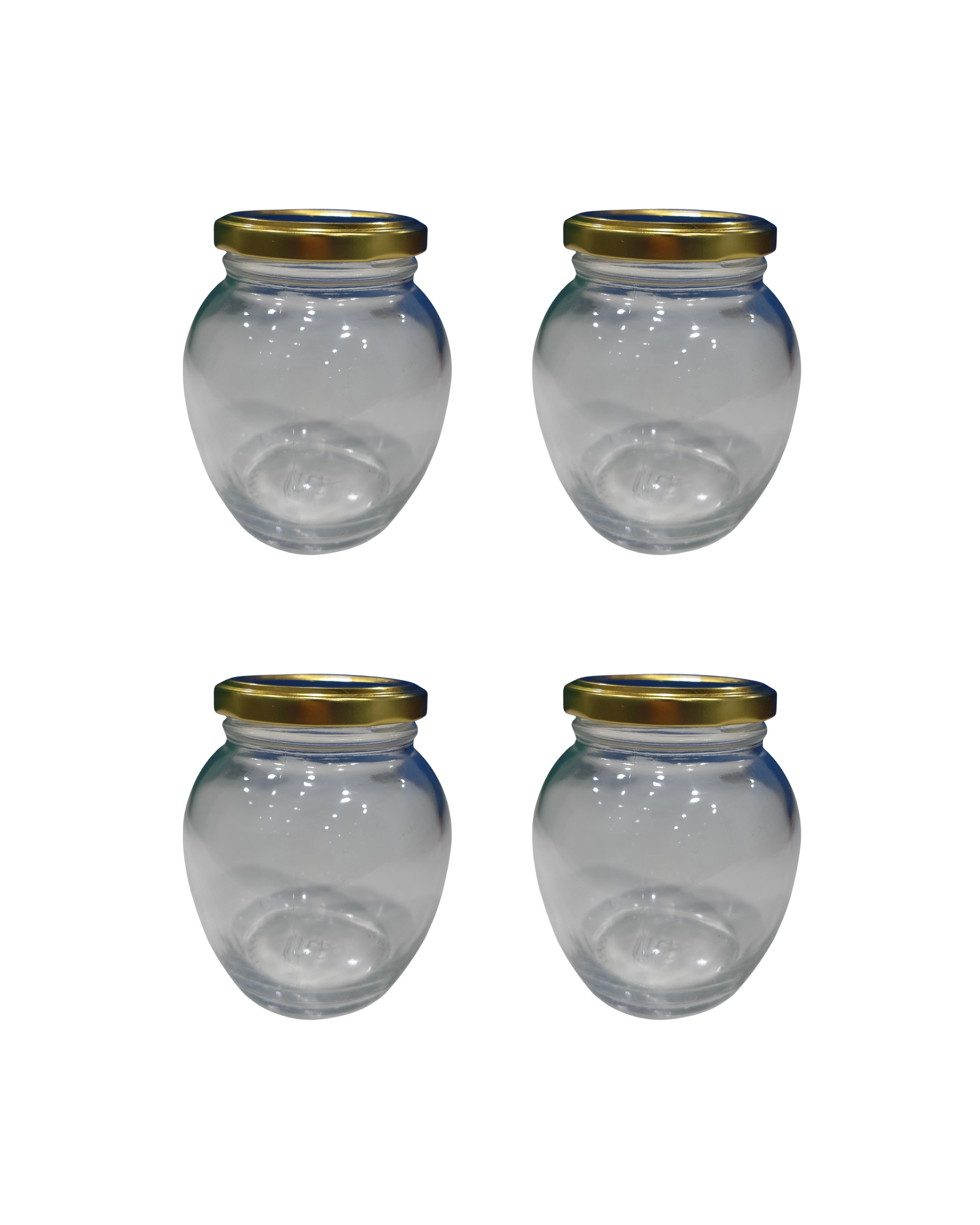 Glass Pickle Jars with Golden Lids Set of 3 Premium  – 350ml Each | Elegant Kitchen Storage | 3V7002