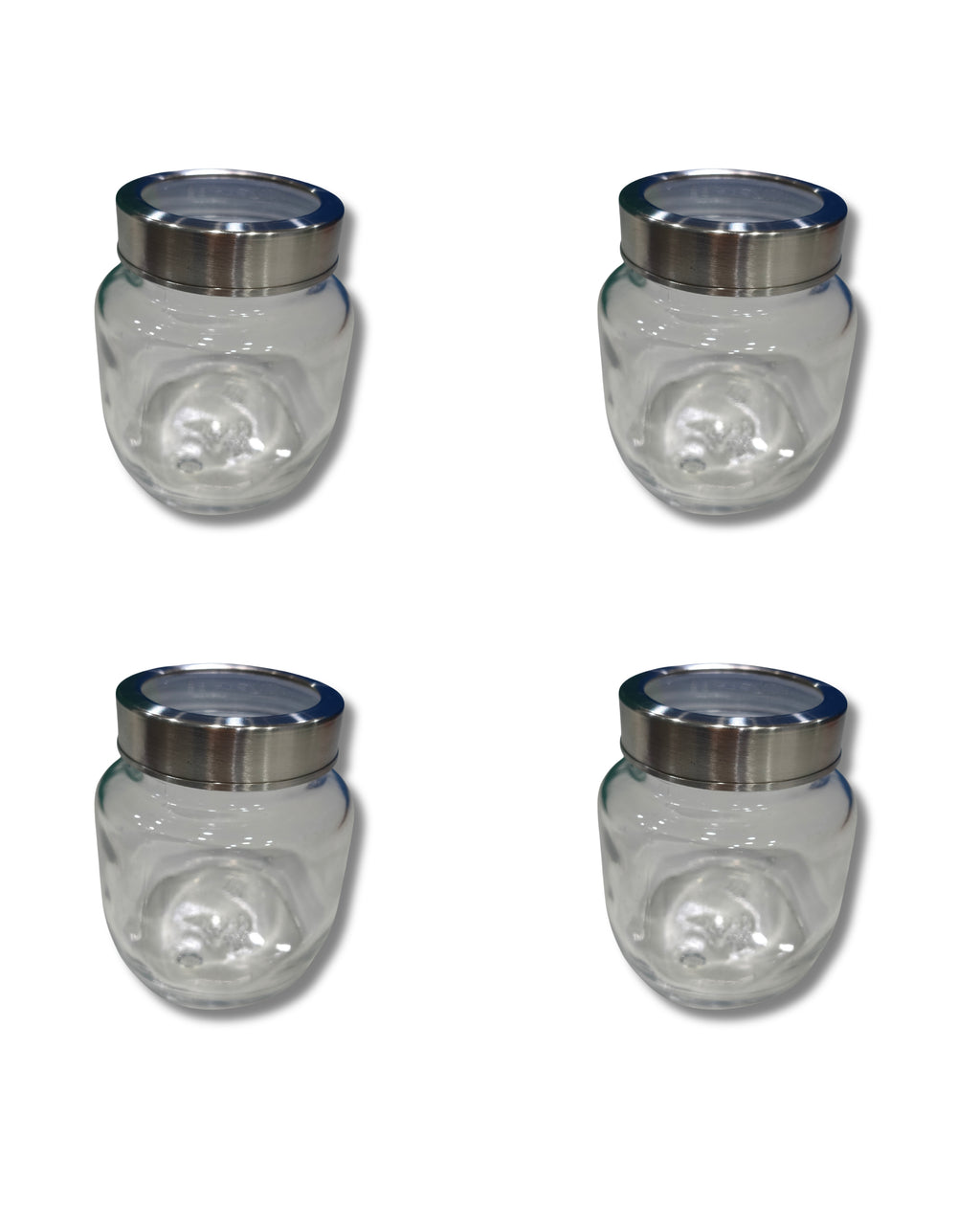 Premium 500ml Glass Storage jars with See-through Lid – Perfect for Dry Fruits & Kitchen Essentials (4 Pcs) | 3V7005