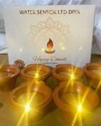 Water Sensor LED Diya Set – Eco-Friendly Electric Diyas for Diwali & Home Décor (Pack of 6) | 3V6009