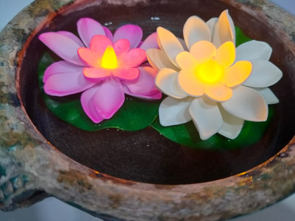 LED Floating Lotus Light, Diwali Diva with Sensor Candle (Pack of 6) – Decorative Water Flower Lamp for Home, Festivals & Meditation Décor | 3V6004