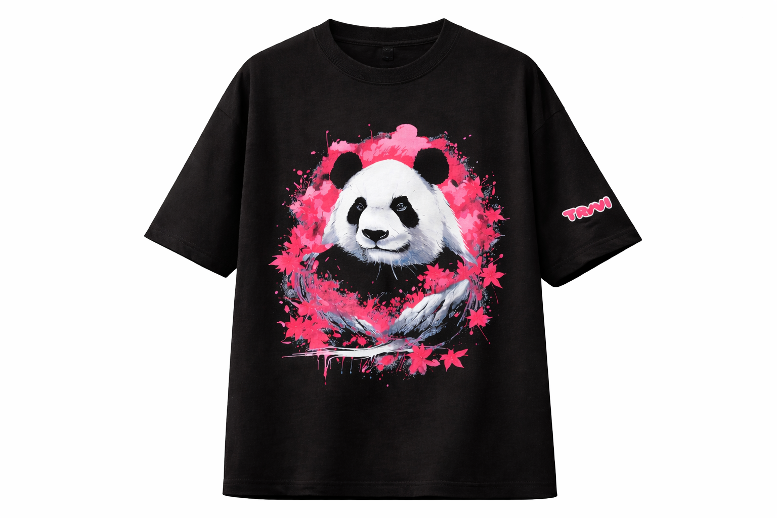 TRIVI's Black Oversized French Terry Tee – Premium 100% Cotton Streetwear Tee | 3V9002