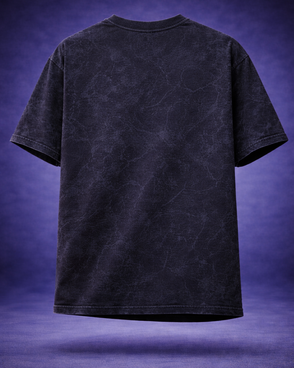 Plain Black color Acid Wash Oversized Tee - Vintage Fade Streetwear | 3V9014