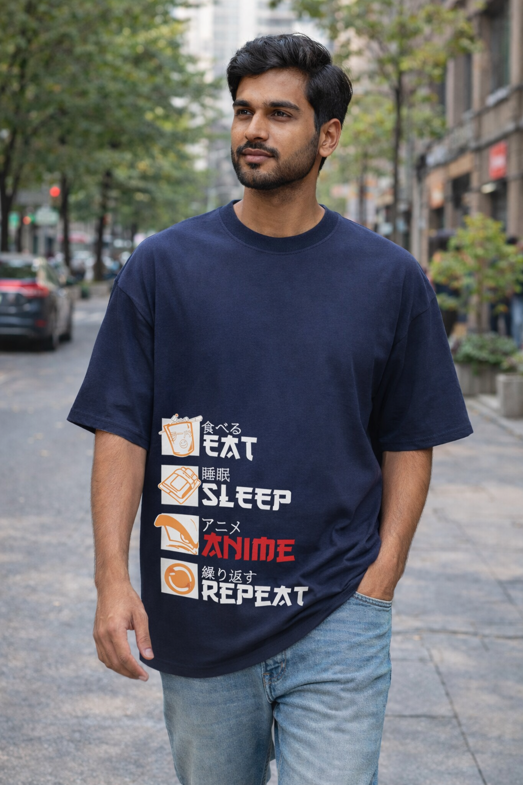 TRIVI's Oversized French Terry Cotton Tee – Premium 100% Cotton Streetwear Tee | 3V9001