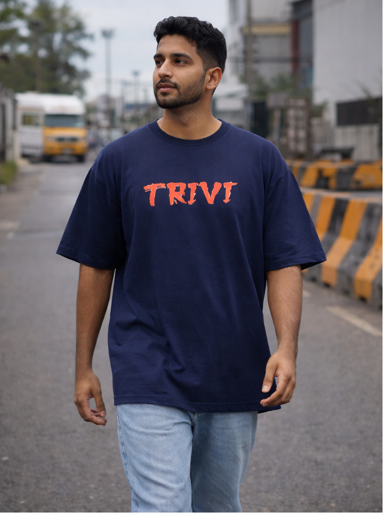 TRIVI's Oversized Firefighter Dad – Premium Oversized Navy Blue 100% cotton | 3V9010