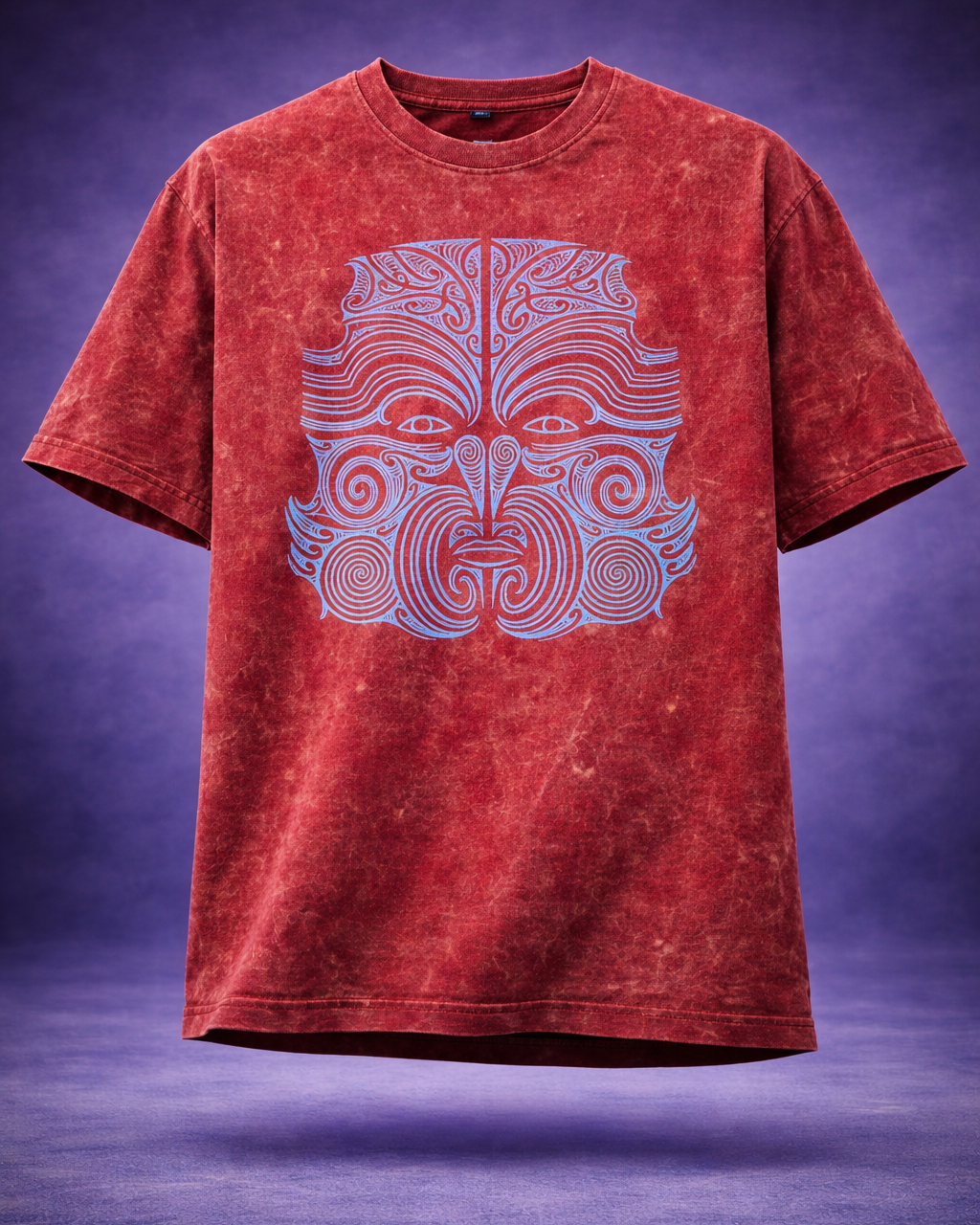 TRIVI's Red Acid Wash Oversized T-Shirt – Stay Hype Edition 100% cotton | 3V9017