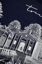 TRIVI's Navy Blue Oversized Tee  – Classic Art Edition | Premium 100% Cotton Streetwear Tee | 3V9006