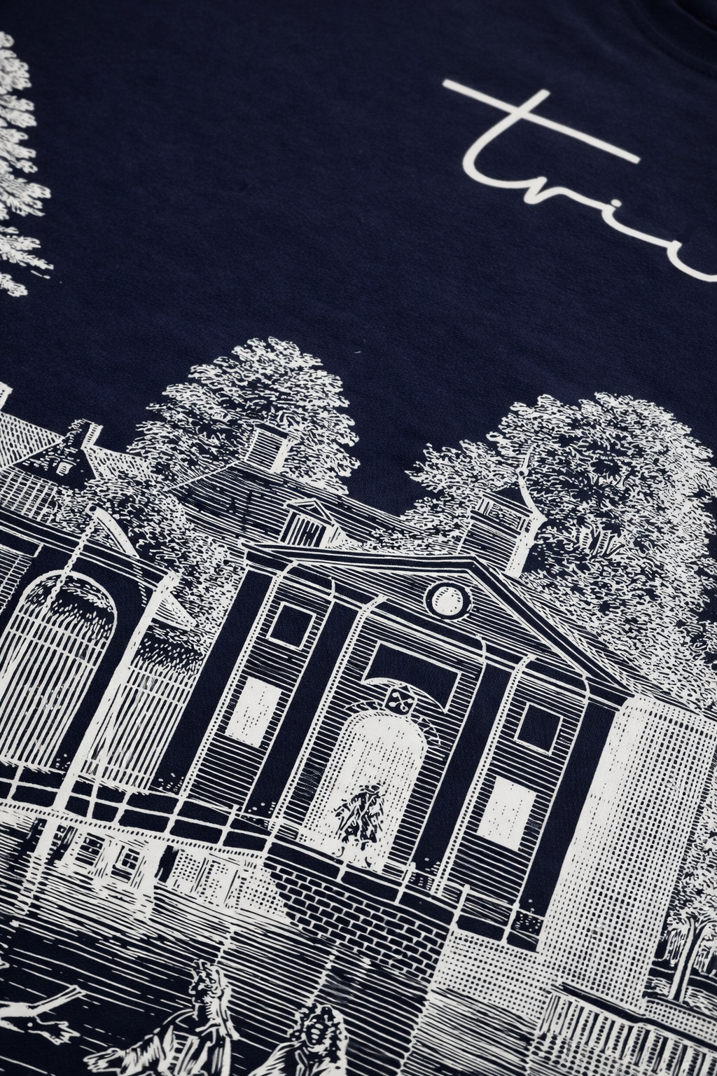 TRIVI's Navy Blue Oversized Tee  – Classic Art Edition | Premium 100% Cotton Streetwear Tee | 3V9006