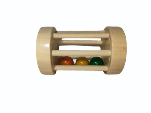 Baby Wooden Cage Rattle – Natural Sensory Toy for Little Hands| 3V3003