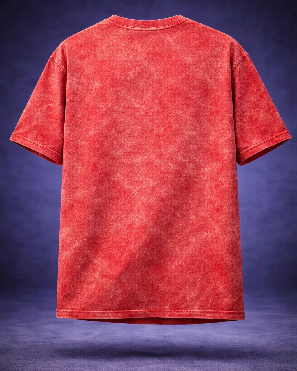Plain Acid Wash Oversized RED Tee - Vintage Fade Streetwear | 3V9012