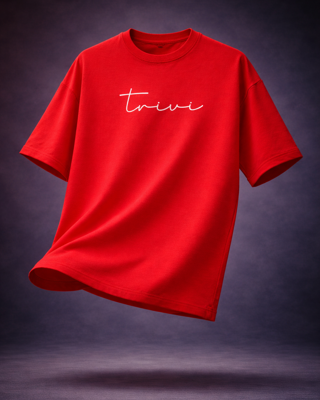 TRIVI's Premium Red color Oversized  Cotton Tee– 100% Cotton Streetwear Tee | 3V9009