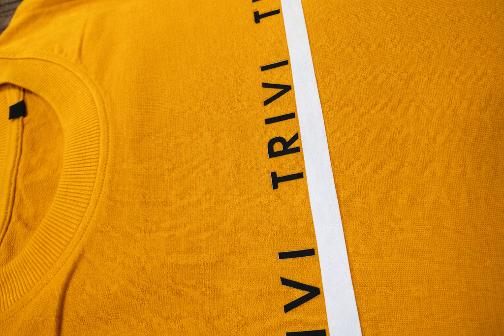 TRIVI's  Signature Mustard Yellow Oversized Tee – Premium Brand Exposing Edition | 100% cotton tee | 3V9008