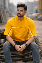TRIVI's  Signature Mustard Yellow Oversized Tee – Premium Brand Exposing Edition | 100% cotton tee | 3V9008