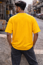 TRIVI's  Signature Mustard Yellow Oversized Tee – Premium Brand Exposing Edition | 100% cotton tee | 3V9008
