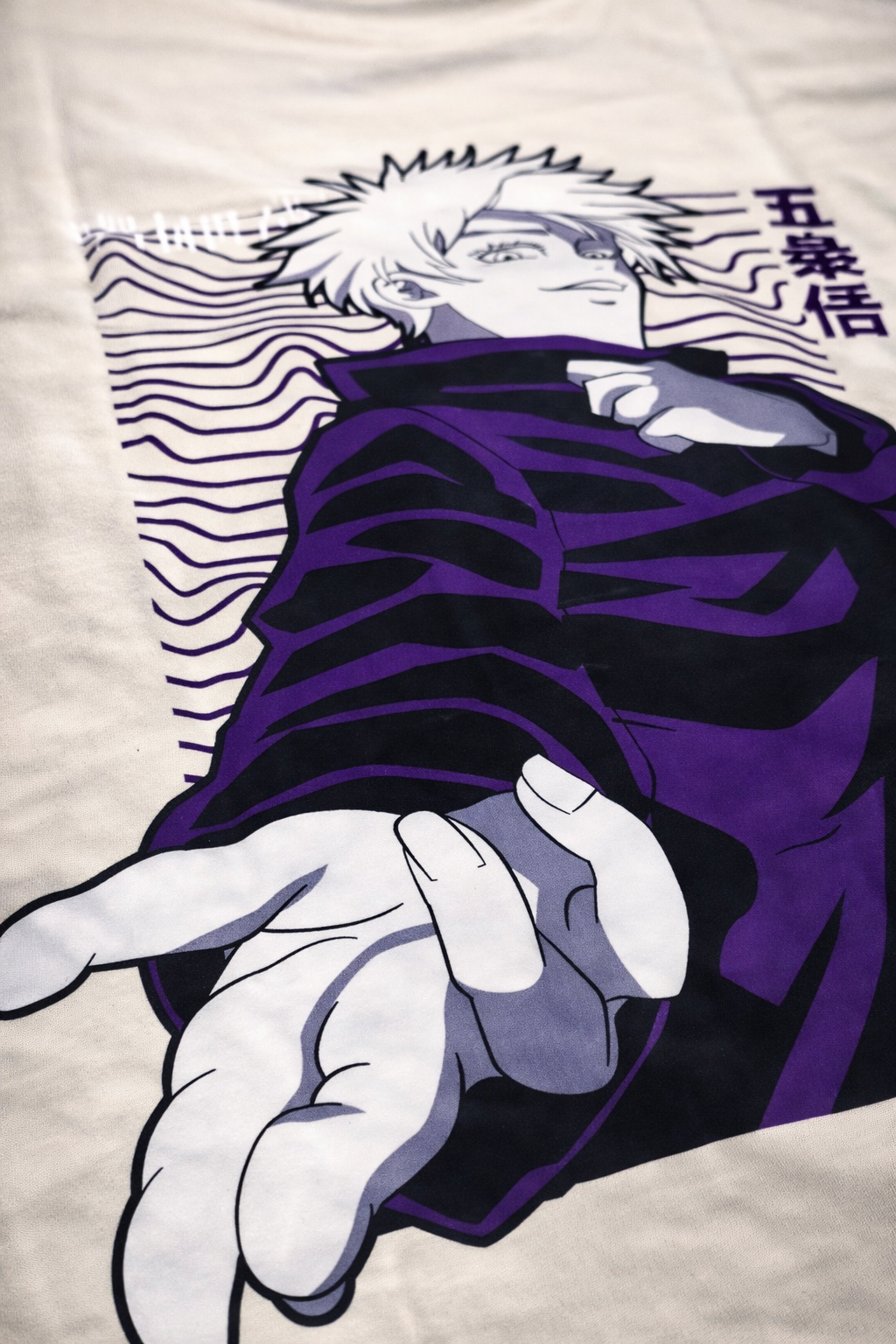 TRIVI's Gojo Cream color Oversized Tee – 100% cotton Anime Tee | 3V9007