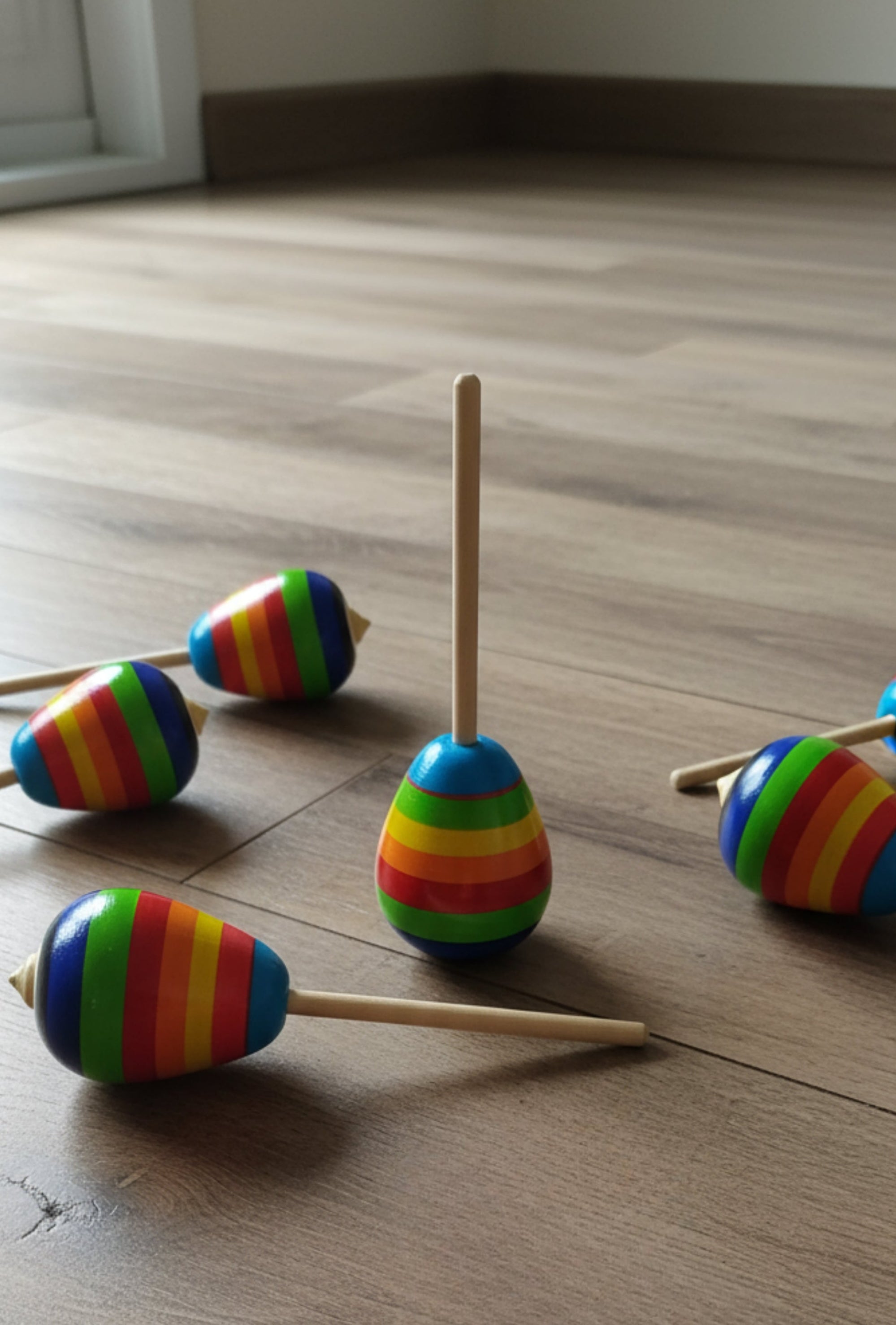 Handcrafted Multicolored Wooden Spinning Tops – Classic Fun, Crafted Naturally | 3V3008