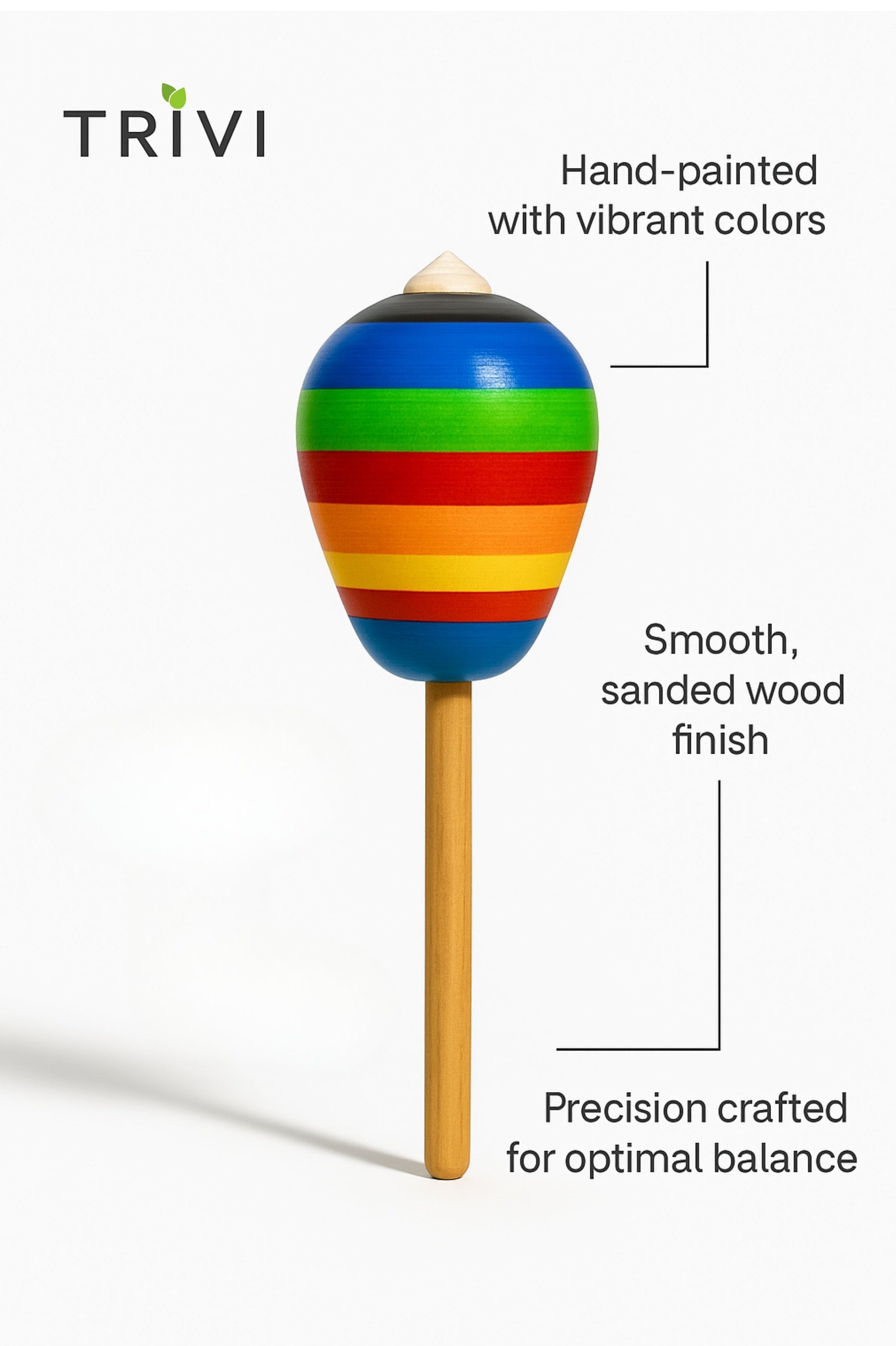 Handcrafted Multicolored Wooden Spinning Tops – Classic Fun, Crafted Naturally | 3V3008